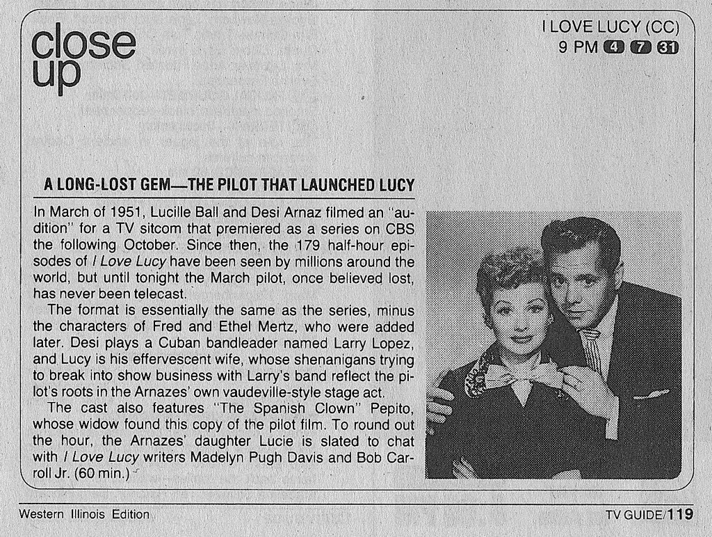 TV Guide: A Long Lost Gem, the Pilot That Launched Lucy (1990)
