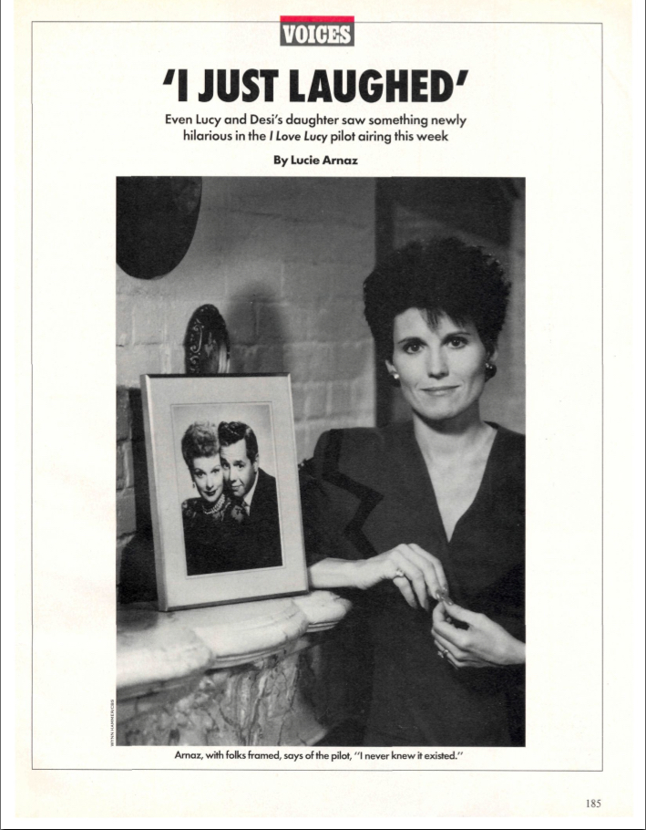 People Magazine: Lucie Arnaz on Seeing the Lost Pilot: “I Just Laughed” (1990)
