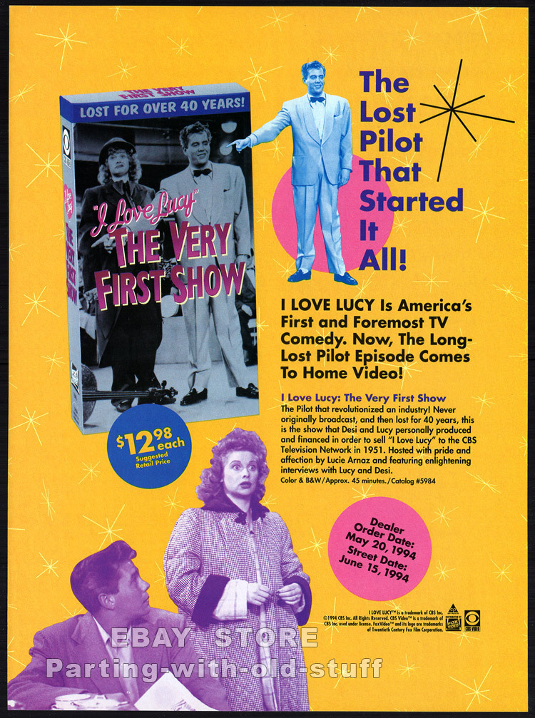 Daily Gazette: CBS Video Issues Original Pilot For “I Love Lucy” On VHS (1994)