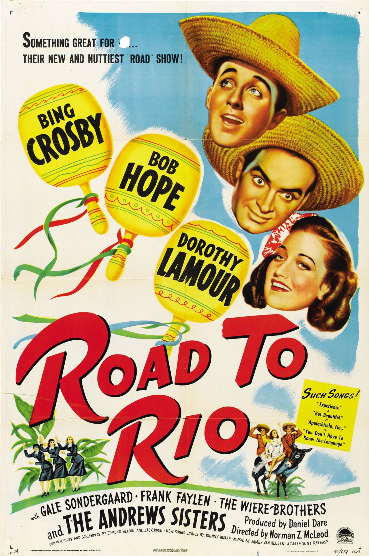 Pepito’s Filmography: “Road to Rio” Starring Bing Crosby, Bob Hope & Dorothy Lamour (1947)